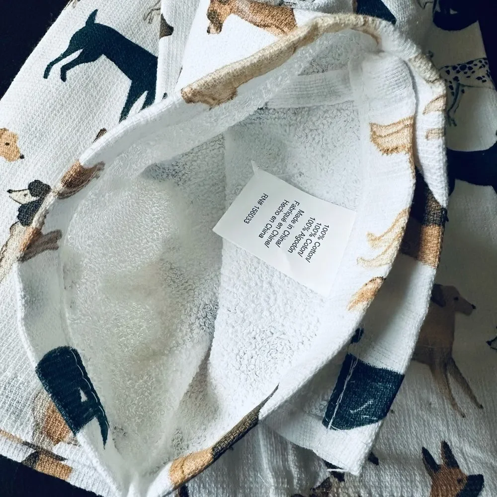 Lifelike Dog Print Kitchen Dish Towels Set